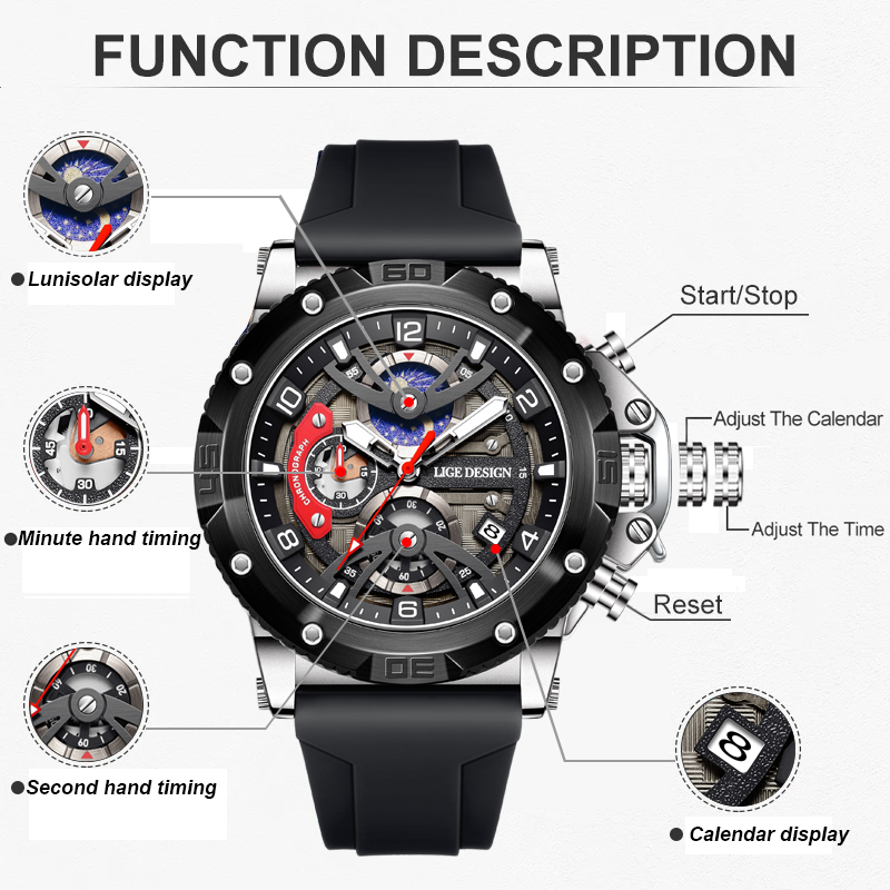 Orologio da uomo LIGE di lusso - Smartwatch Branded Watches For Men recensione e prezzo