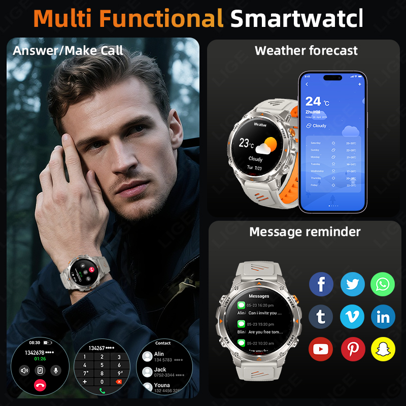 LIGE Robusto GPS Track Astuto  - Smartwatch Sports Watches For Men recensione e prezzo