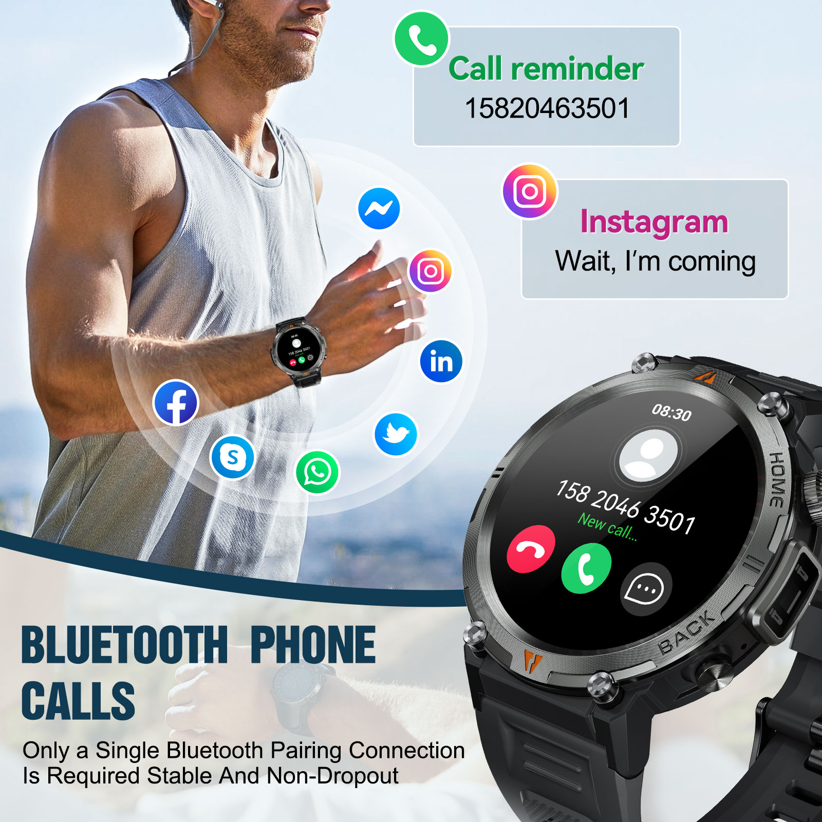 EIGIIS KE3 Chiamata Bluetooth  - Smartwatch Watches For Mens recensione e prezzo