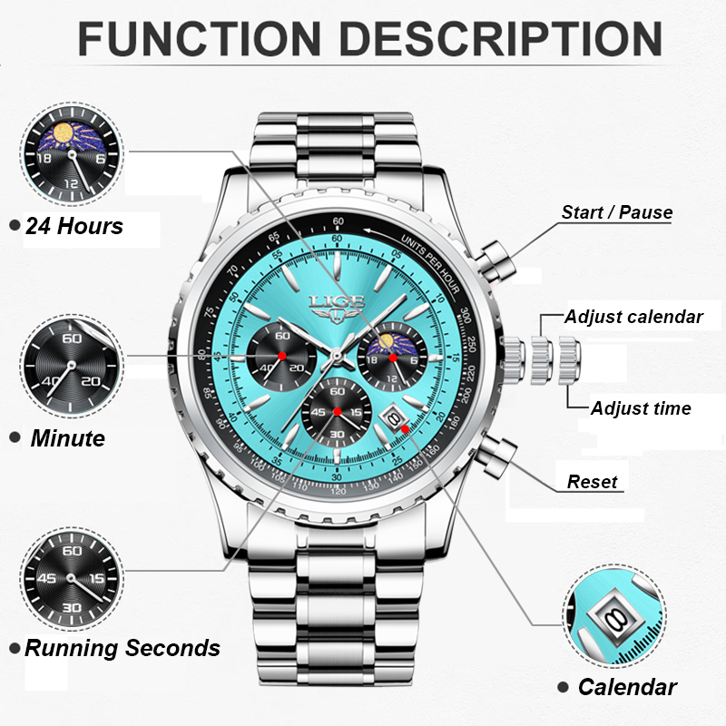 Orologio da uomo LIGE, marca d - Smartwatch Branded Watches For Men recensione e prezzo
